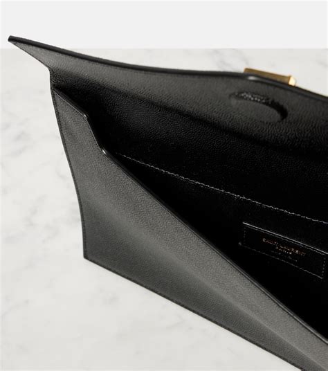 saint laurent uptown leather clutch